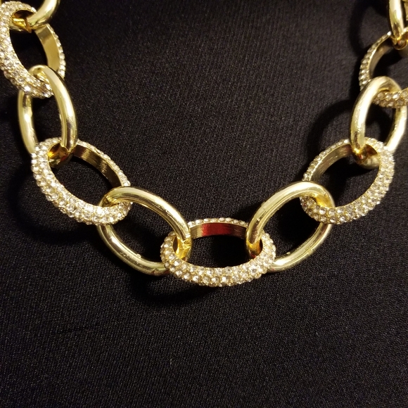 Jennifer & Co. Rhinestone Pave Link Chain Necklace Set On A Sleek Link Chain - Picture 7 of 8